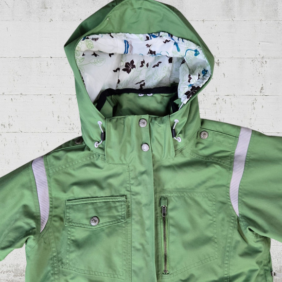 Columbia Green Titanium Faux Fur Lined Winter Snowboard Ski Jacket Size Medium - Picture 3 of 16